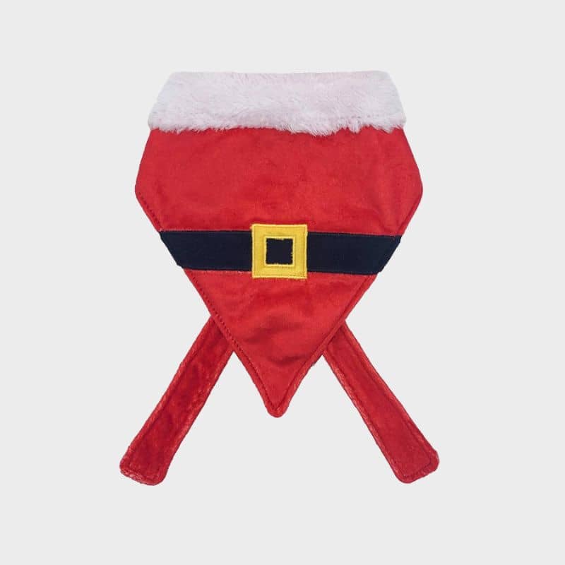 bandana de Noel en velours rouge pour déguiser son chien en père Noel de la marque Lulubelles 