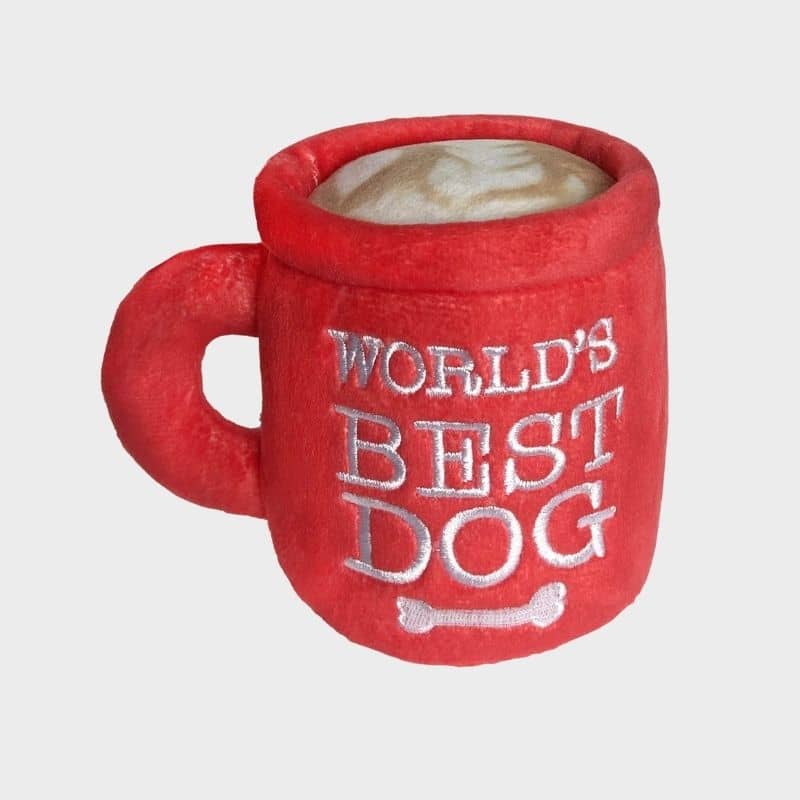 jouet pour chien World's Best Dog en forme de tasse de café latte Lulubelles