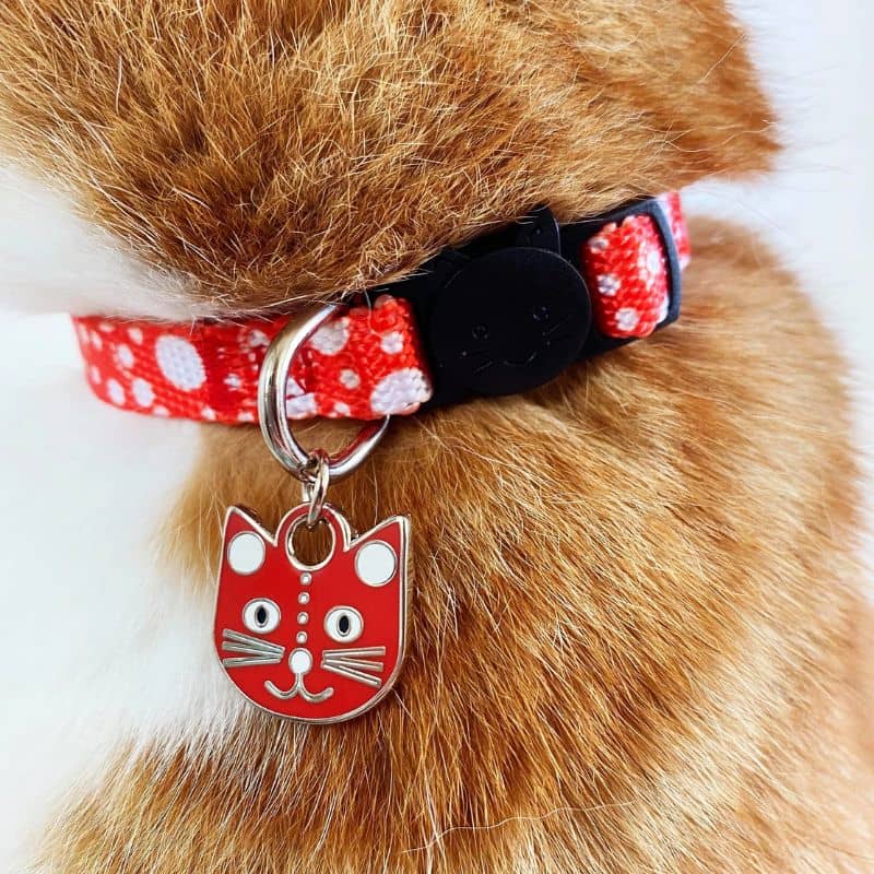 Collier pour chat rouge à pois Yayoi Kusama