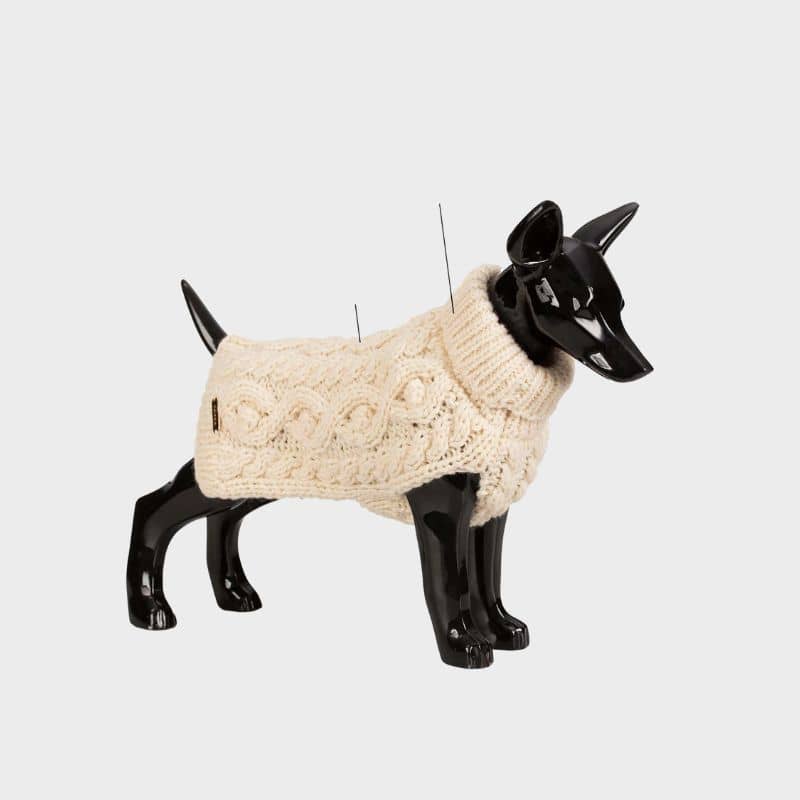 Pull pour chien beige de la marque PAIKKA en laine