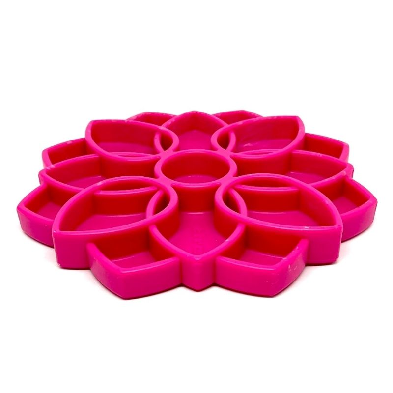 GAMELLE ANTI-GLOUTON ET PLATEAU D'ENRICHISSEMENT POUR CHIEN MANDALA ROSE DE LA MARQUE SODAPUP