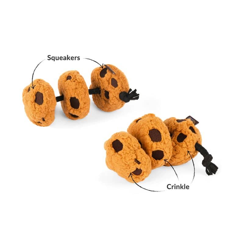 PELUCHE POUR CHIEN P.L.A.Y. TRIO DE COOKIES THE WOUF
