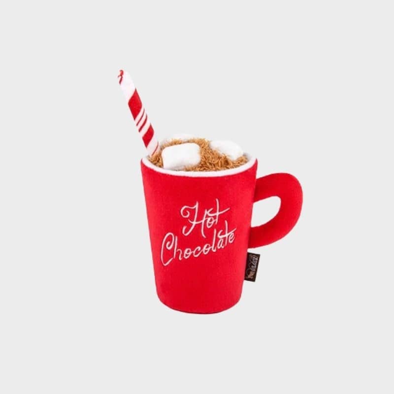  jouet de Noël pour chien "Ho Ho Ho Hot Chocolate" en forme de chocolat chaud P.L.A.Y.