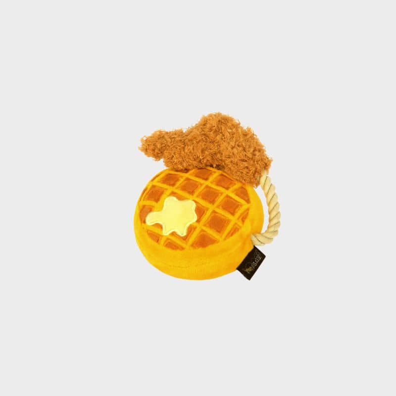 jouet pour chien en forme de gaufre au poulet 🧇🍗 P.L.A.Y.