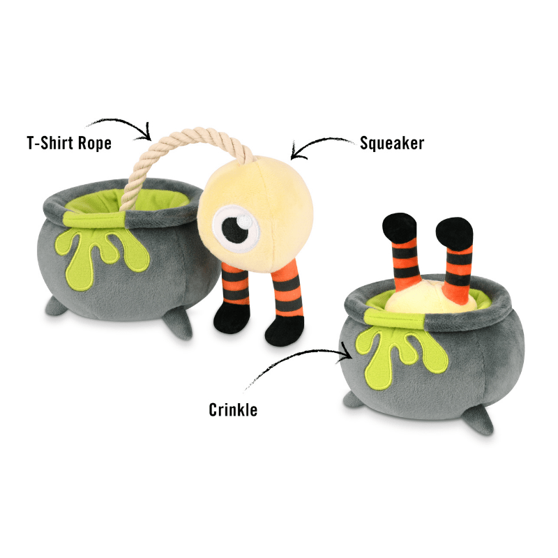 jouet interactif pour chien en forme de chaudron magique halloween