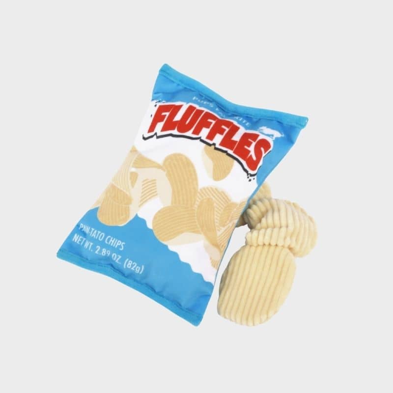jouet pour chien Fluffles Chips en forme de paquet de chips P.L.A.Y.
