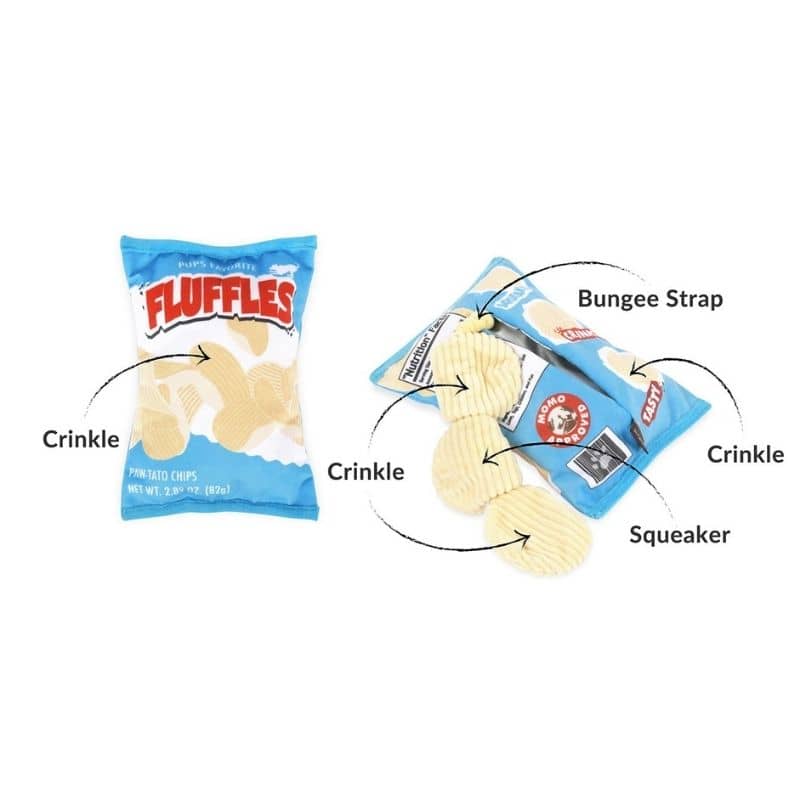 jouet pour chien intéractif en forme de paquet de chips PLAY