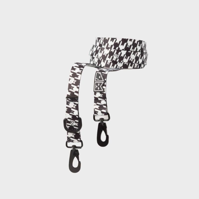 Laisse multipositions pour chien Psyjaciele noir et blanc