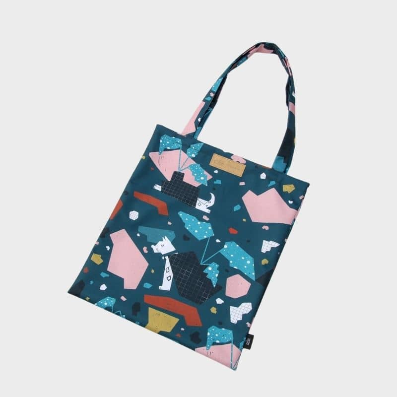 TOTE BAG IMPERMÉABLE - TERRAZZO DE CHIENS GRAPHIQUES