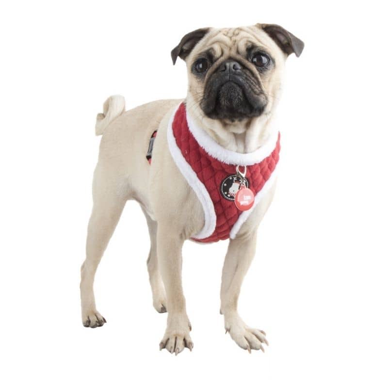 harnais ajustable pour chien en fourrure - motif Noel de Puppia fausse fourrure
