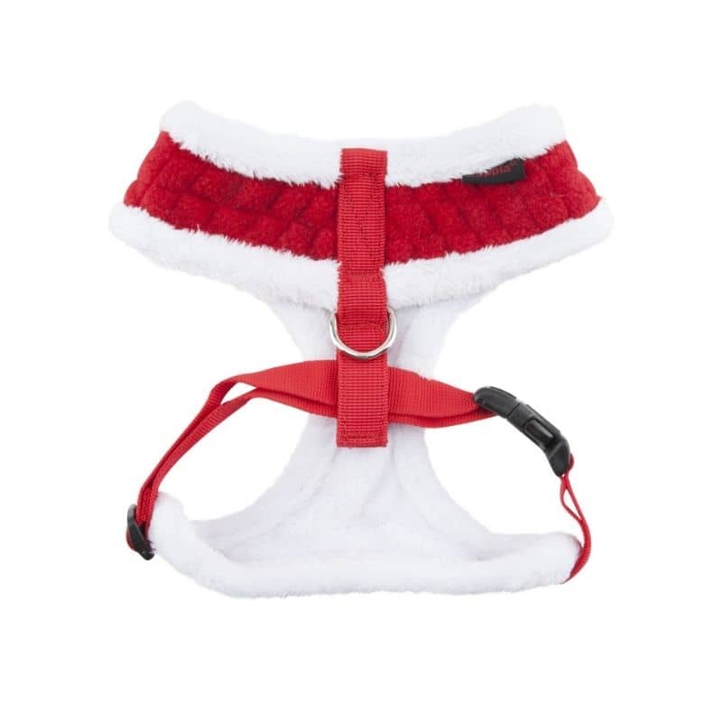 harnais ajustable pour chien en fourrure - motif rouge Noël de Puppia