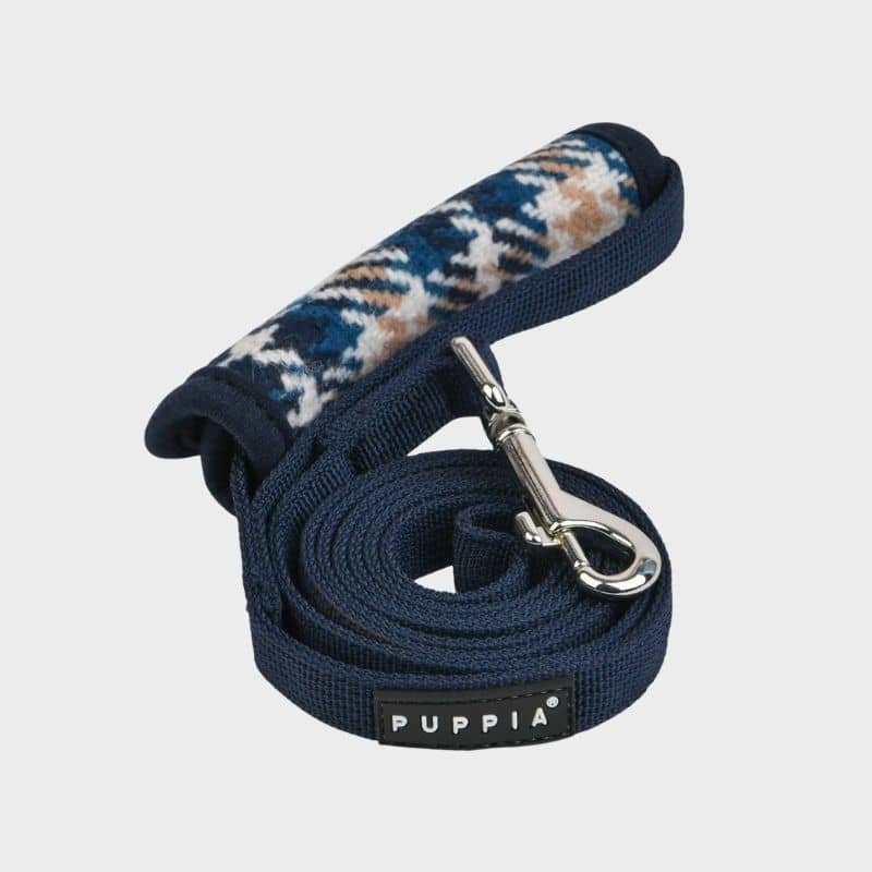 LAISSE POUR CHIEN - CARREAUX BLEUS