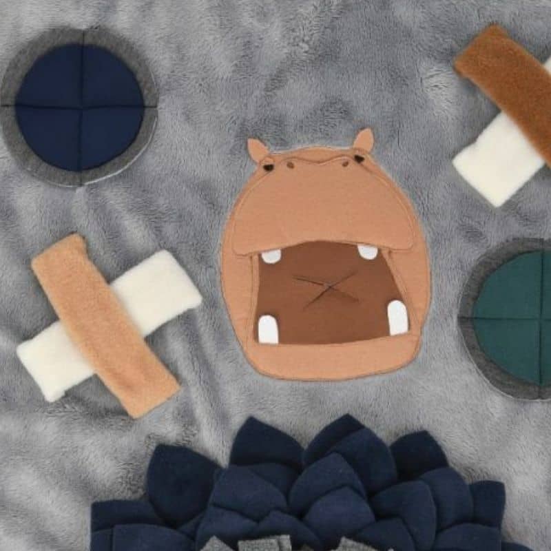 JEU D’OCCUPATION POUR CHIEN, TAPIS DE FOUILLE - HIPPOPOTAME MIGNON