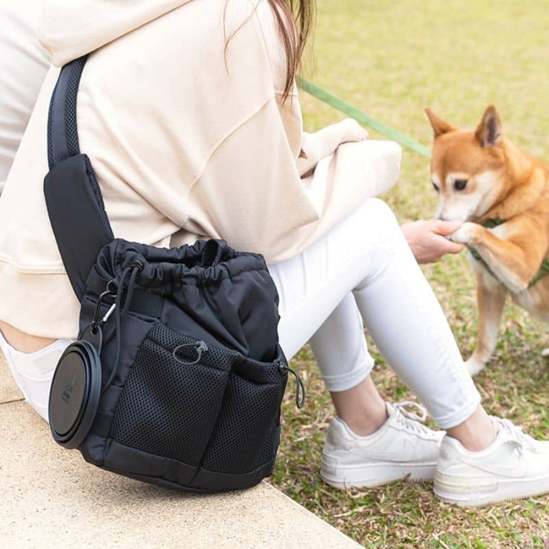sac de balade avec de nombreux rangements Everyday Dog Walking bag en noir Pups & Bubs