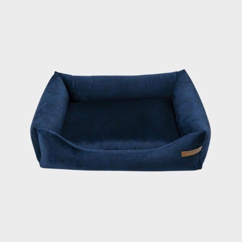 lit panier pour chien déhoussable écologique en velours bleu nuit rex products