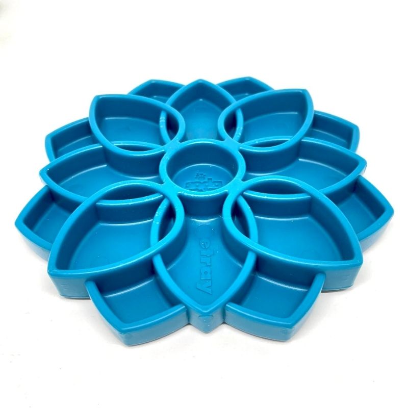 GAMELLE ANTI-GLOUTON ET PLATEAU D'ENRICHISSEMENT POUR CHIEN MANDALA BLEU DE LA MARQUE SODAPUP