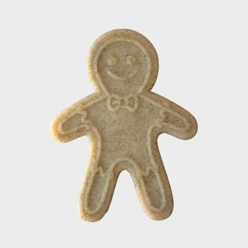 jouet résistant à mâcher ou lécher pour chien en forme de Gingerbread (le bonhomme de Noël en pain d'épices)