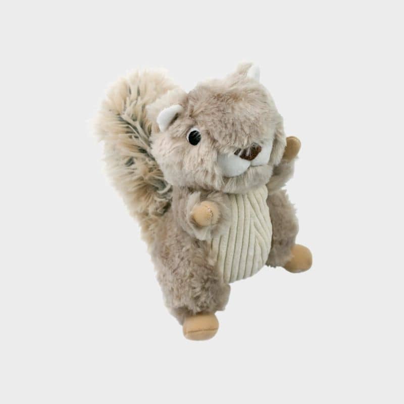 jouet interactif pour chien Tall Tails peluche en forme d'écureuil qui remue la queue lorsque l'on appuie sur le couineur 