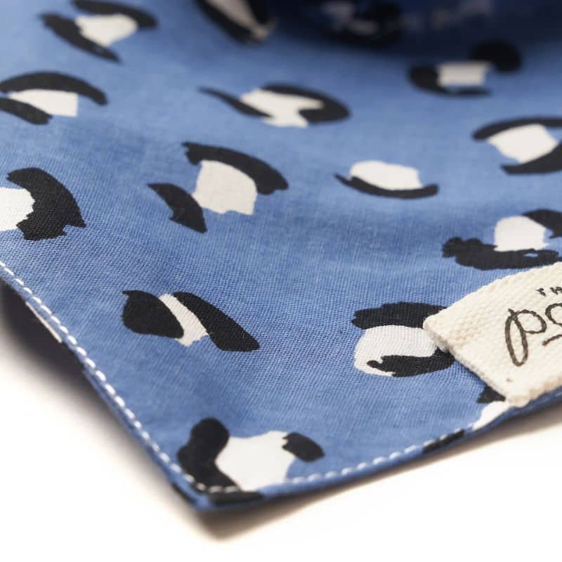 Bandana pour chien - motif léopard bleu