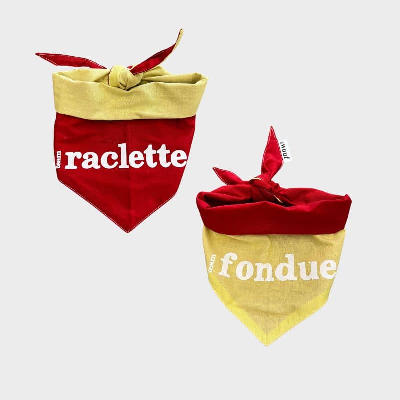 bandana réversible souvenir d'annecy Team raclette ou team fondue THE WOUF 