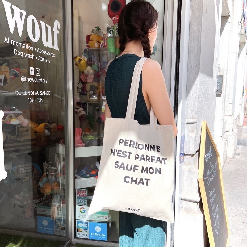 tote bag the wouf en coton premium