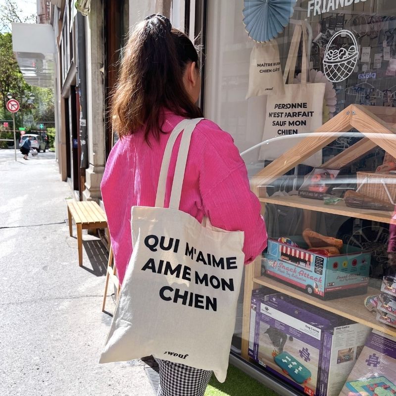 tote the wouf en coton d'haute qualité