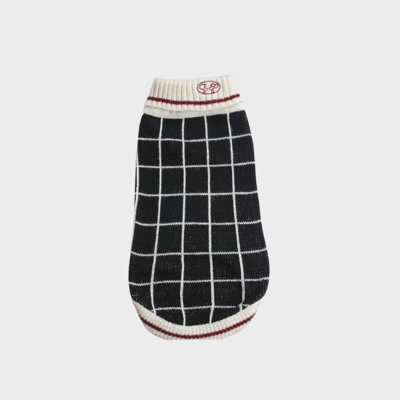 pull pour chien à motif carreaux noir United Pets