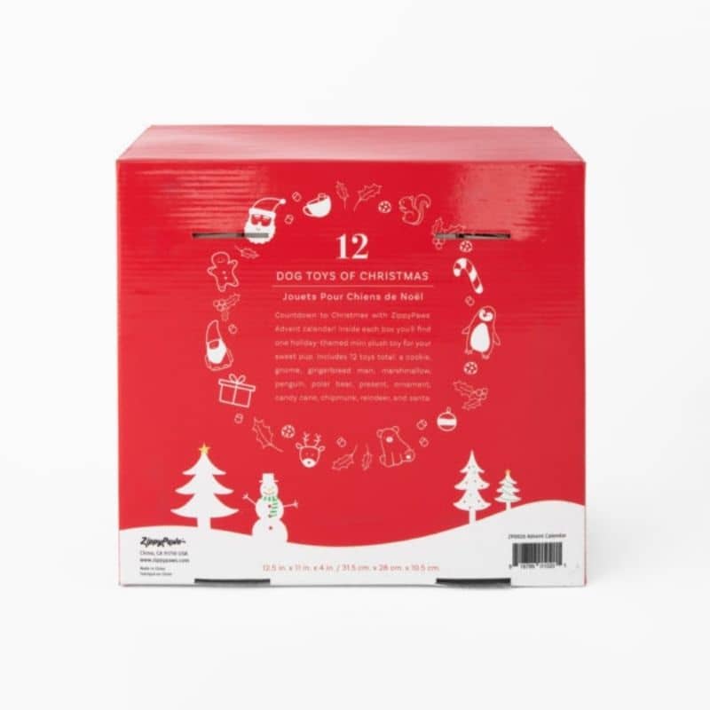 calendrier de l'avent pour chien contenant 12 jouets en peluche de la marque ZippyPaws