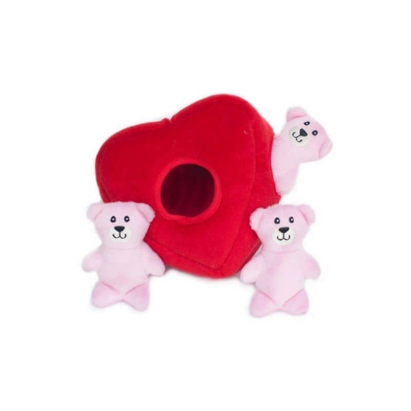 jouet d'occupation interactif pour chien Saint valentin Zippypaws peluche de flair en forme de coeur et d'oursons heart'n bears