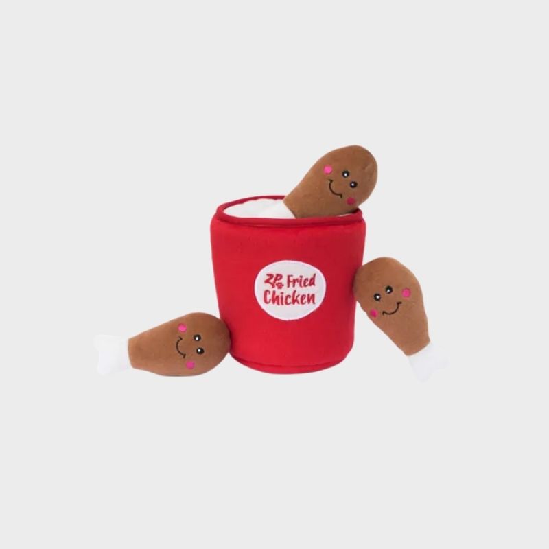 jouet d'occupation interactif pour chien en forme de bucket de poulet frit Zippypaws