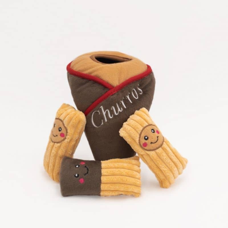 jouet d'occupation pour chien peluche à cachette en forme de cornet de churros Zippypaws