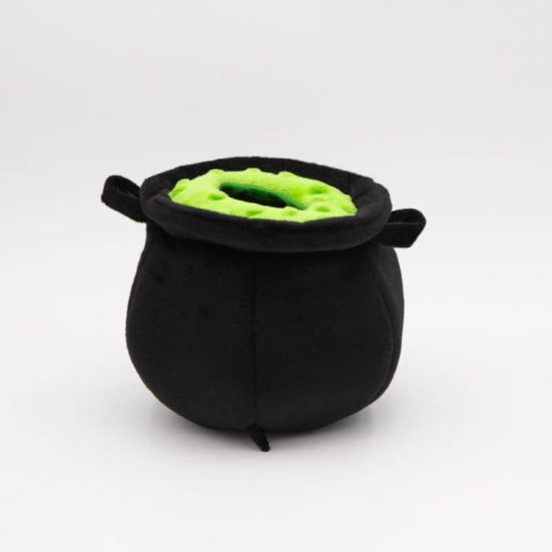 jouet interactif pour chien "peluche à cachette" burrow witch brew Zippypaws chaudron magique et potion
